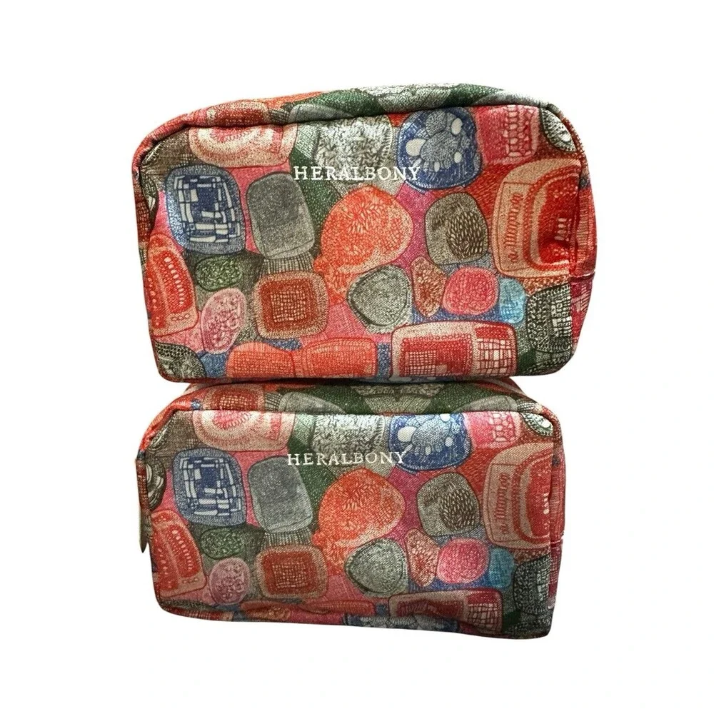 Japan Airlines JAL Heralbony Business Class Pouches, Makeup Bags New